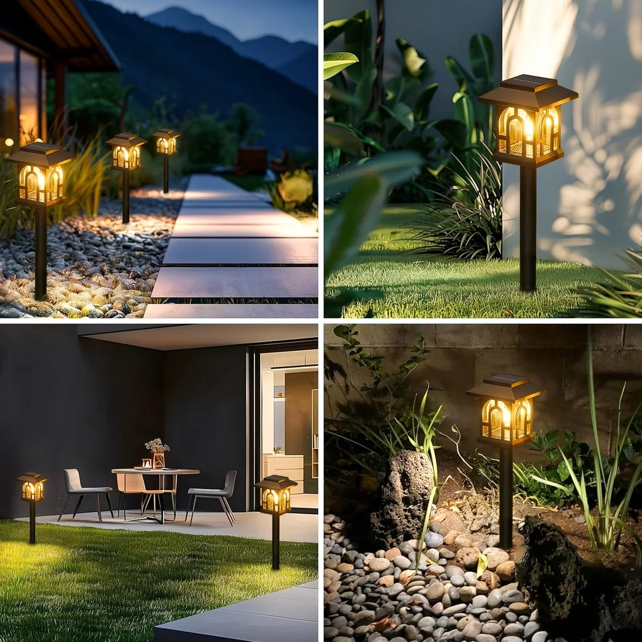 Solar Pathway Lights Outdoor LED Lamp Pack For Garden Patio