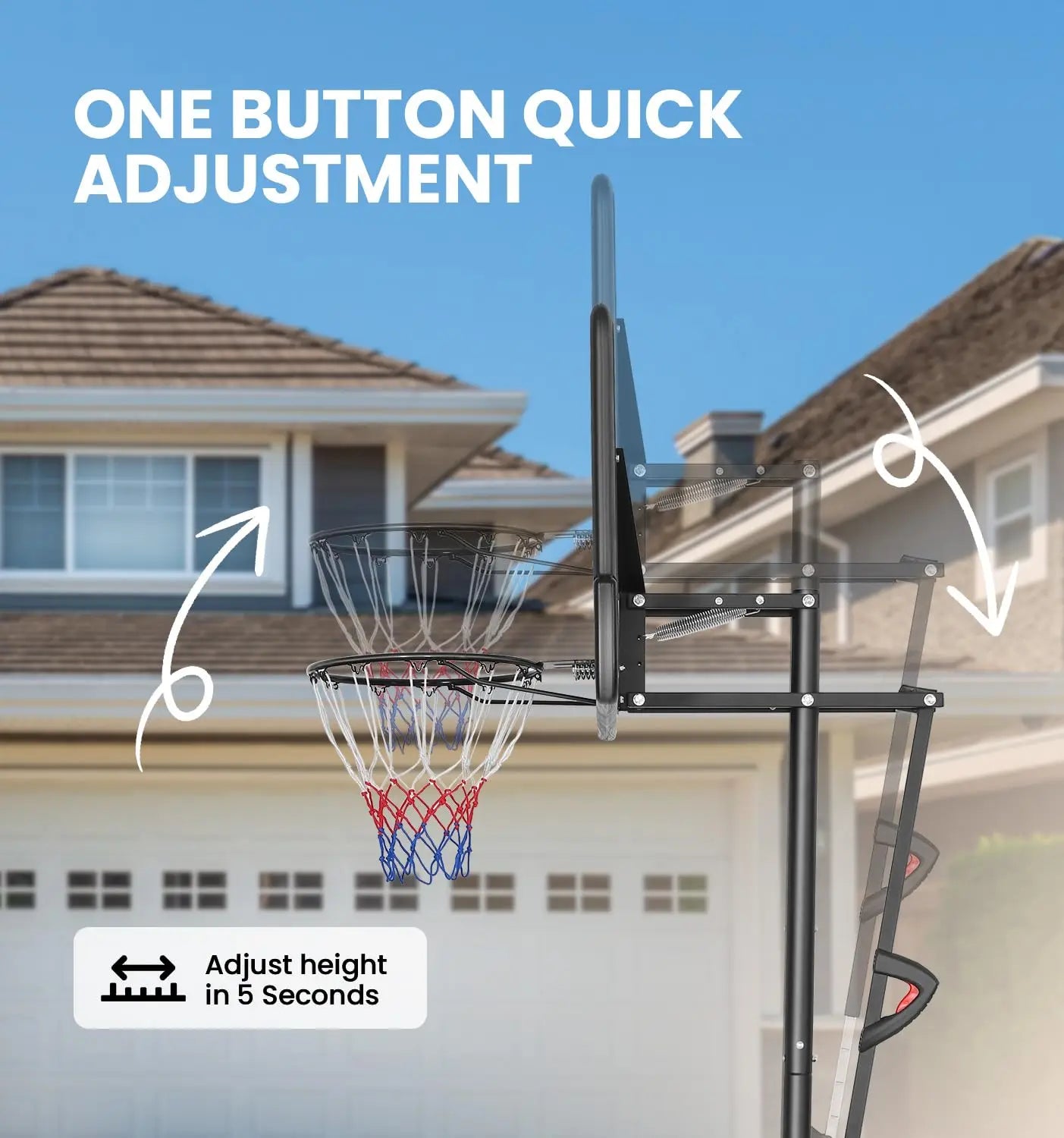 Portable Adjustable Outdoor Basketball Hoop System For All Ages