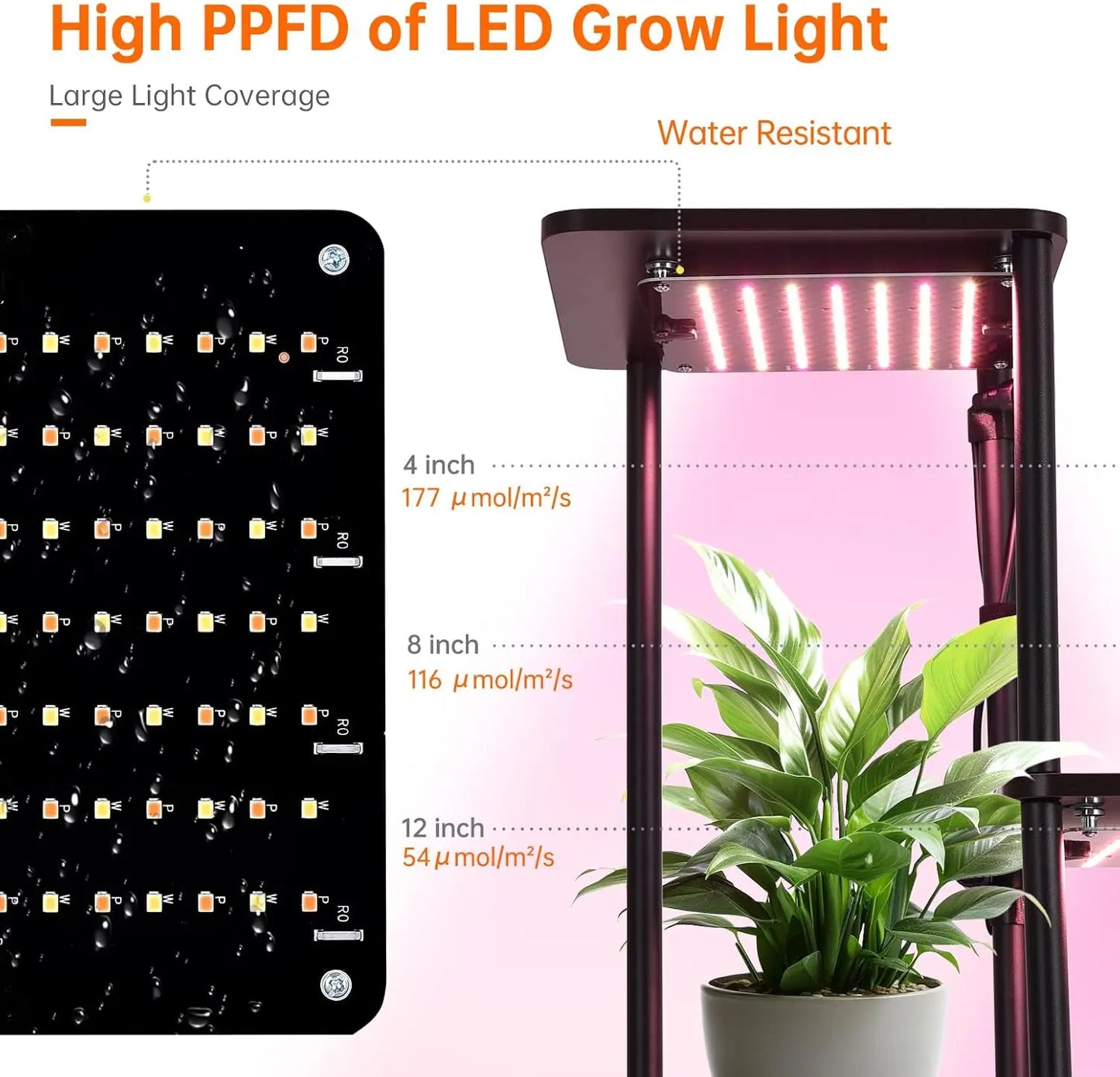 7 Tier Corner Plant Stand Dimmable LED Grow Lights
