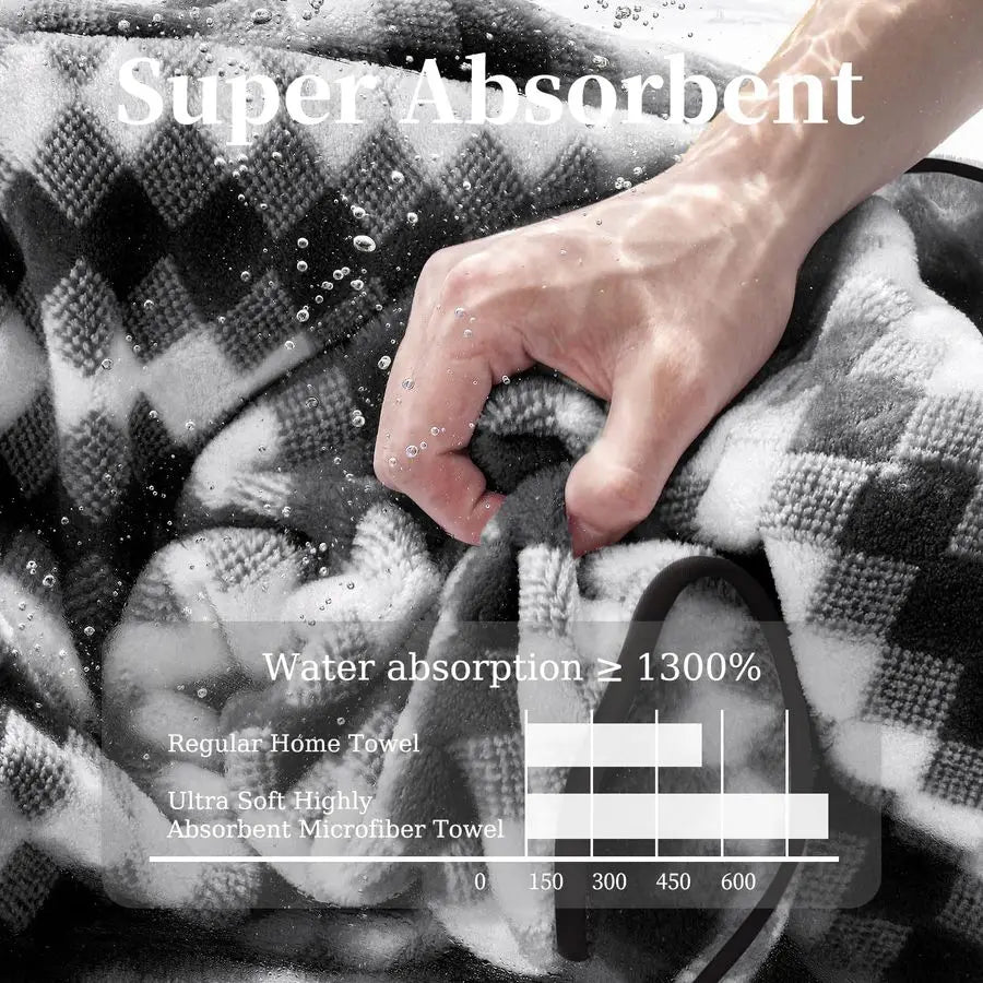 Piece Bathroom Towel Set Black White2 Oversized Large Bath Towels Sheet,2 Hand Towels,4 Washcloths 600GSM Soft Towel Set for Bat