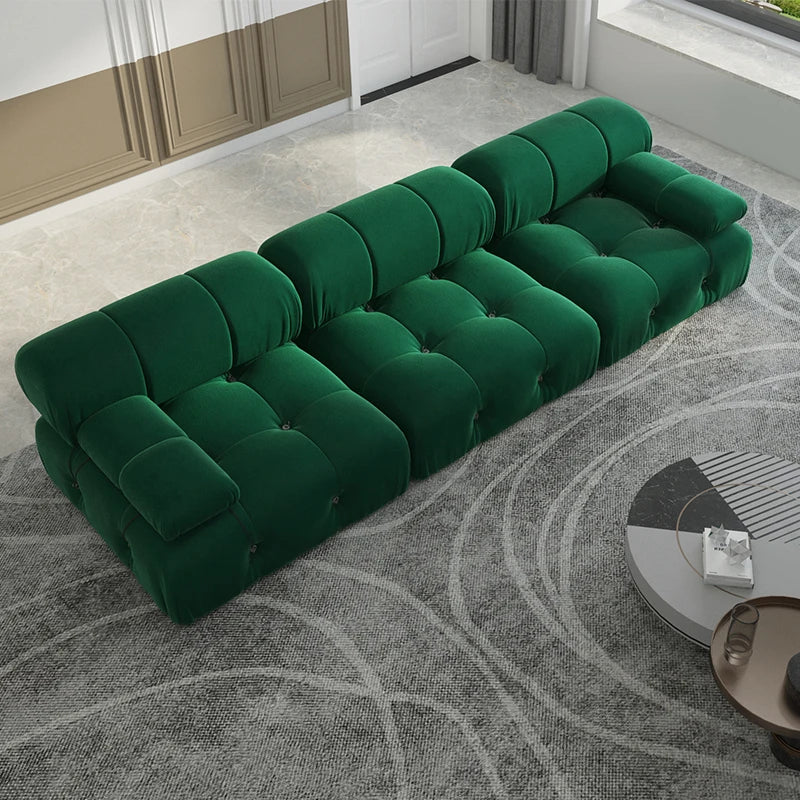Sdorens Modern Velvet Modular Sectional Sofa Convertible Three Seater