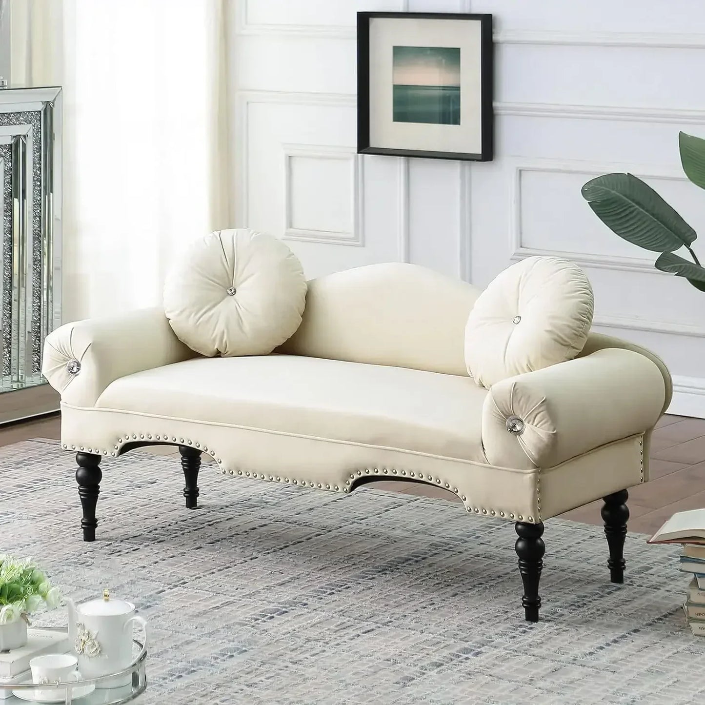 Modern Velvet Loveseat Sofa For Small Spaces Home Furniture