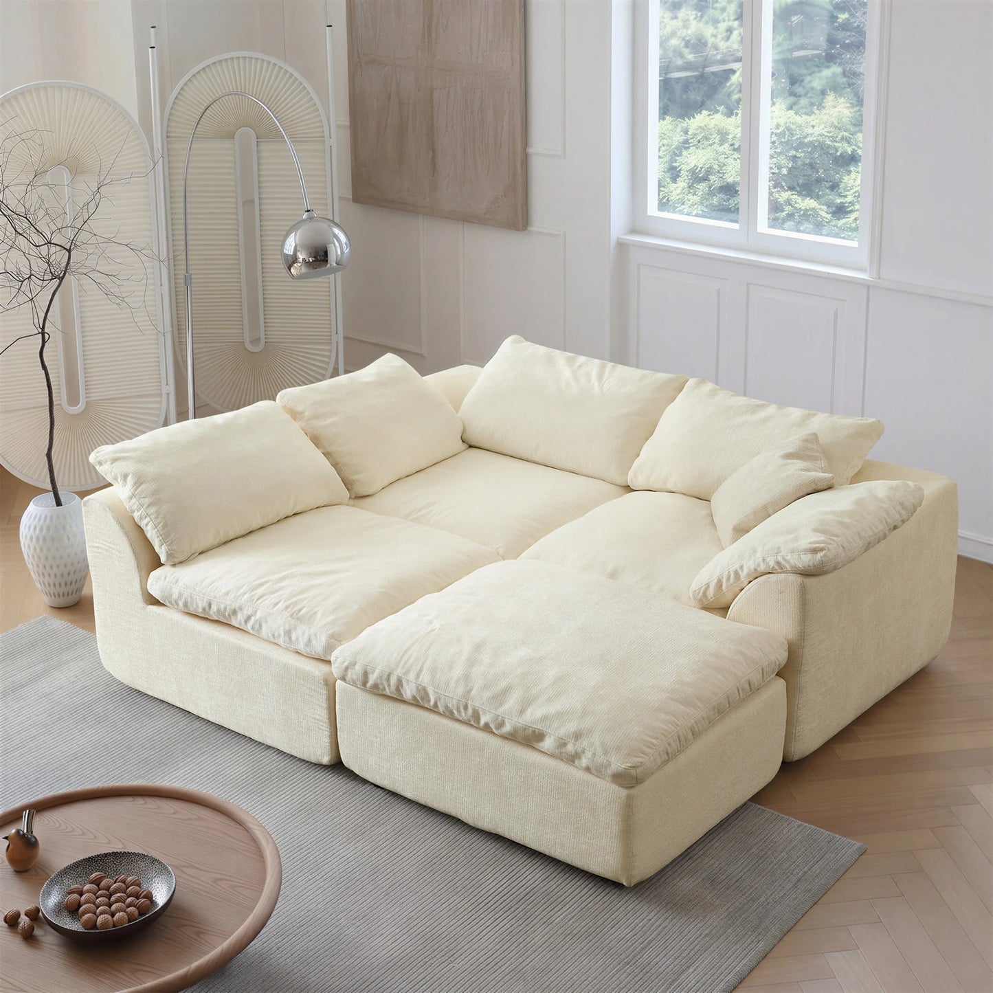 Yeflixvrau Modern Modular Sectional Sofa Cloud Couch With Removable Cushions