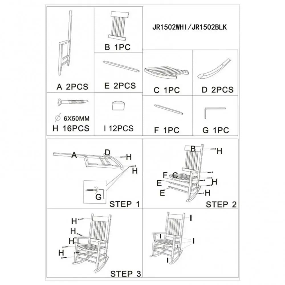 Diowewea Outdoor Wooden Rocking Chair Rustic Country Style