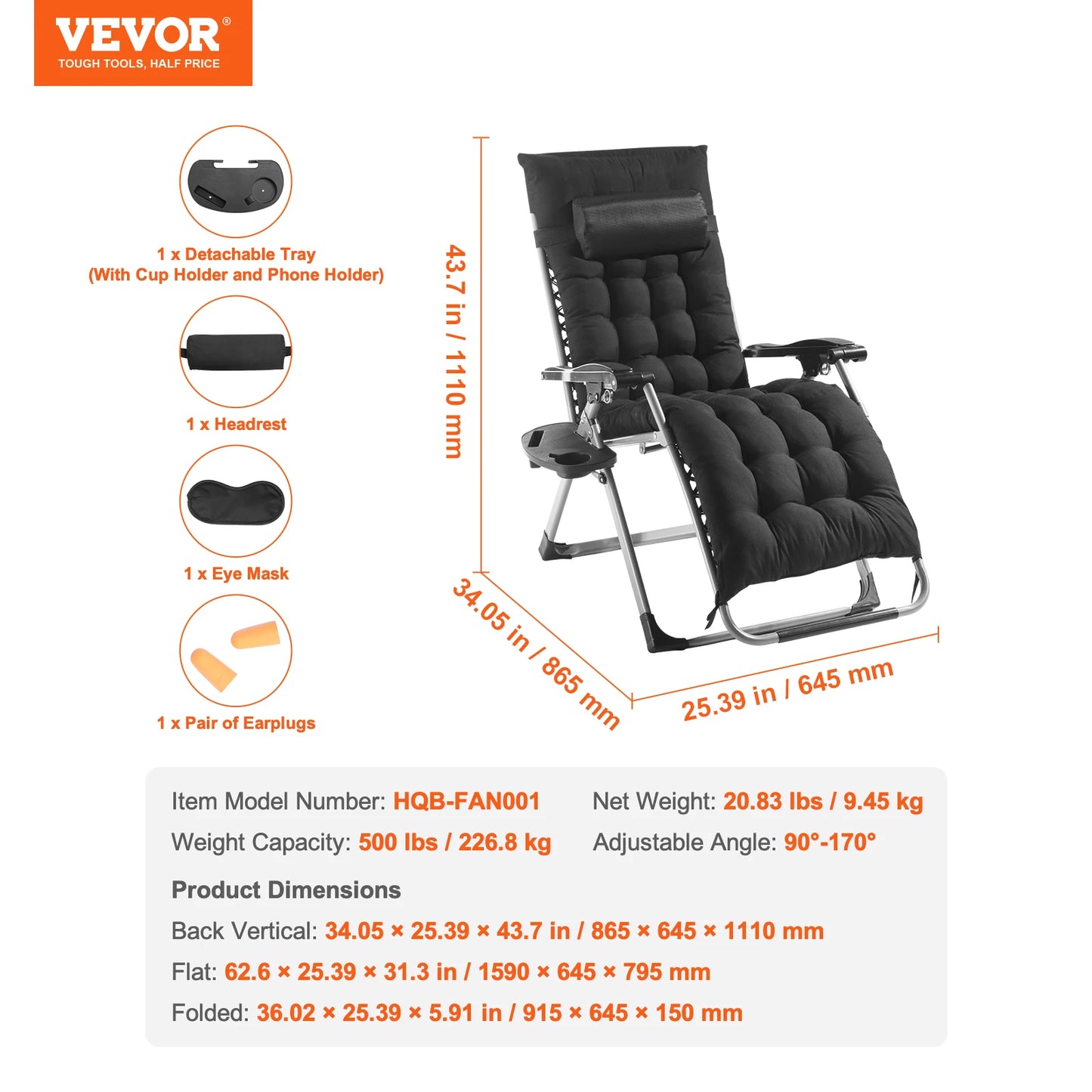 SucceBuy Zero Gravity Recliner Chair With Cushion Footrest And Cupholder