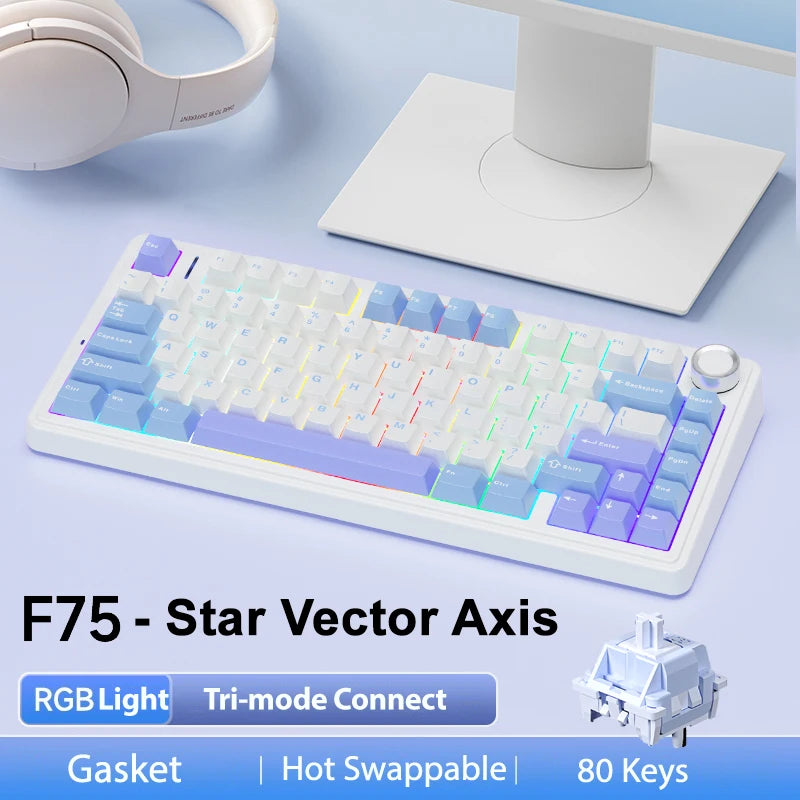 AULA F75 Wireless Bluetooth Gaming Mechanical Keyboard RGB