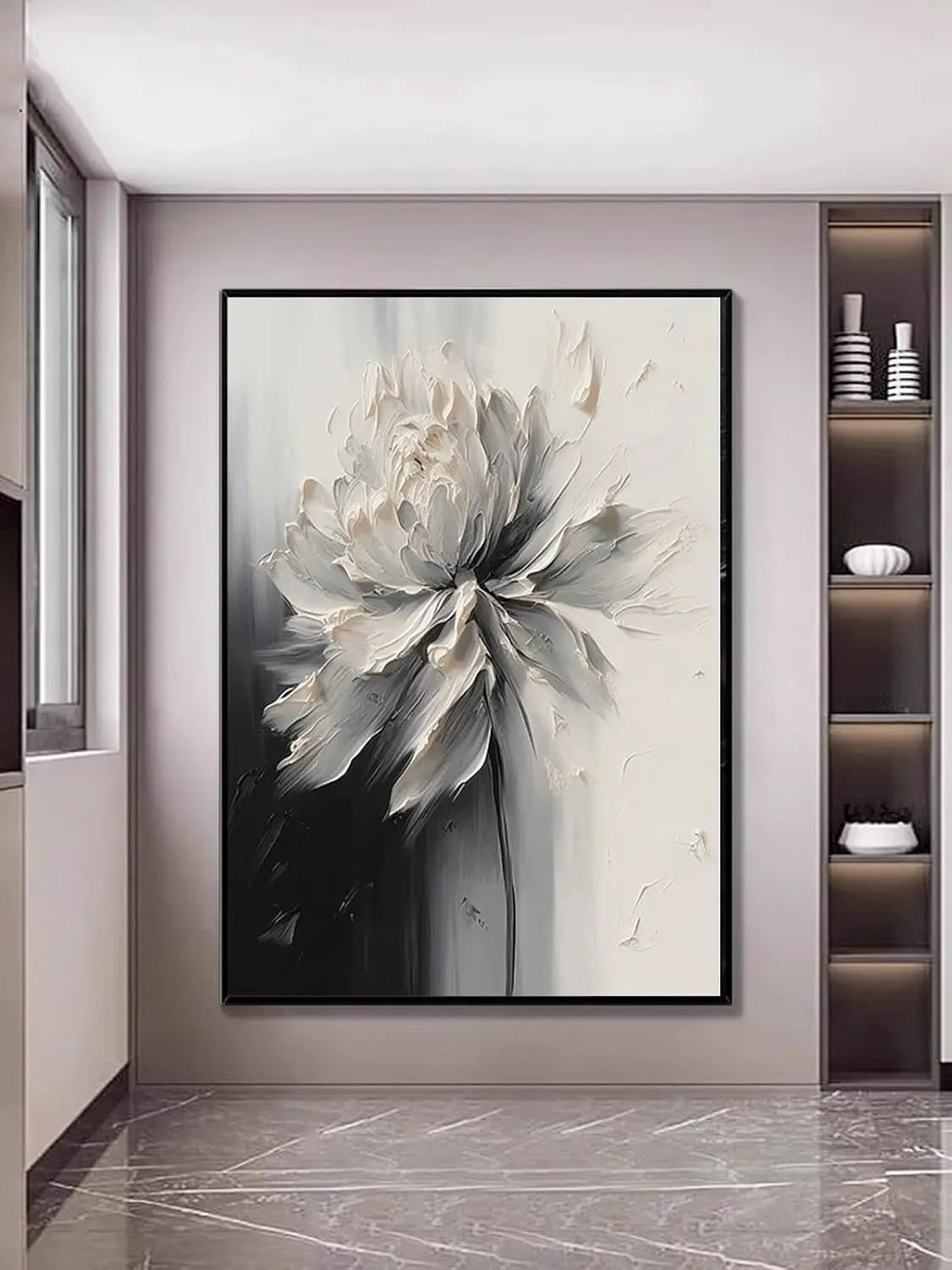 3D Textured Floral Oil Painting on Linen Canvas Unframed