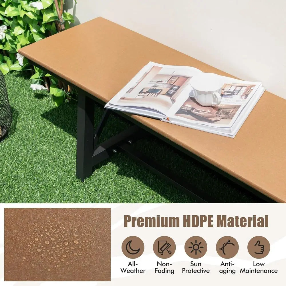 DAFIFY Outdoor HDPE Bench for Patio and Garden