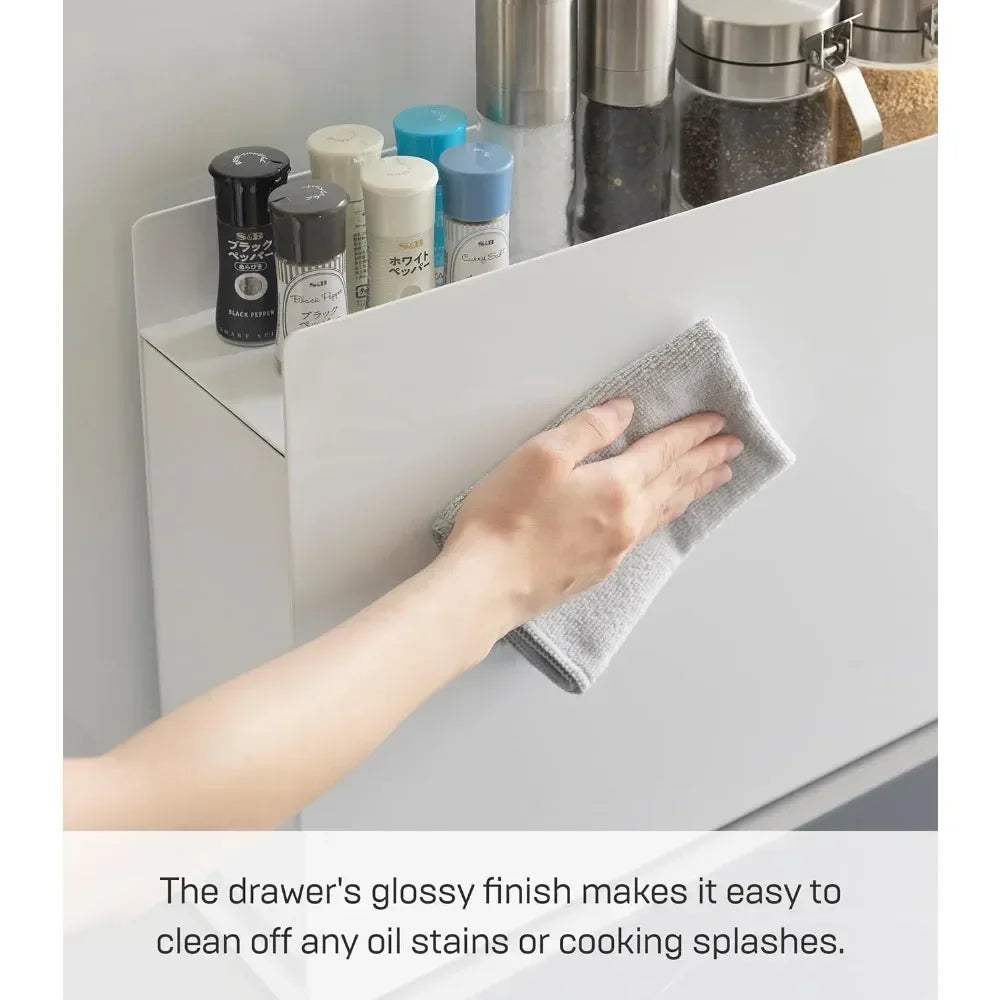 XMSJ Tower Seasoning Condiments Spice Rack With Drawer Kitchen Storage