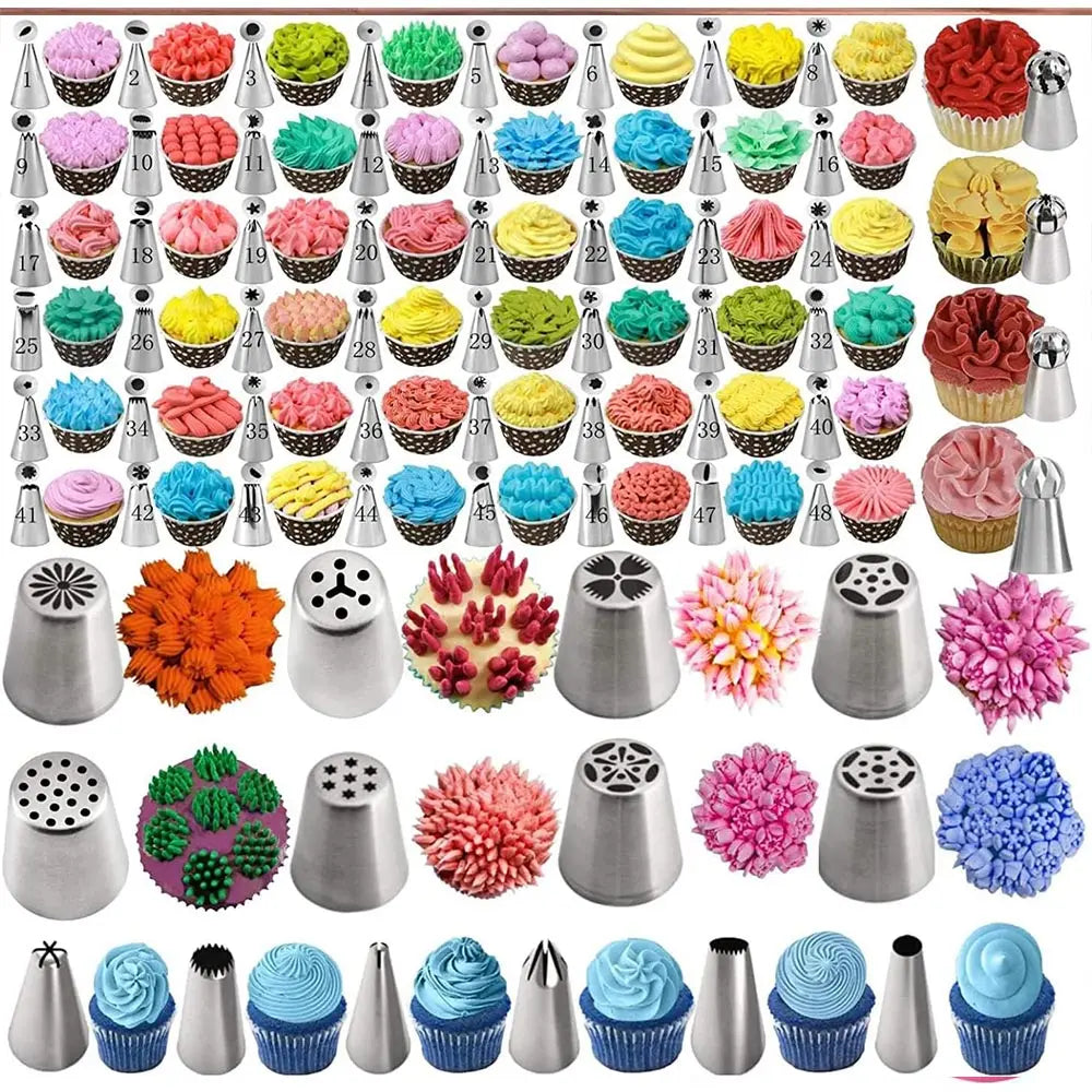 Feature PremiumProfessionalBakeryGrade Cake Decorating Tools Kit With 66 Piping Tips