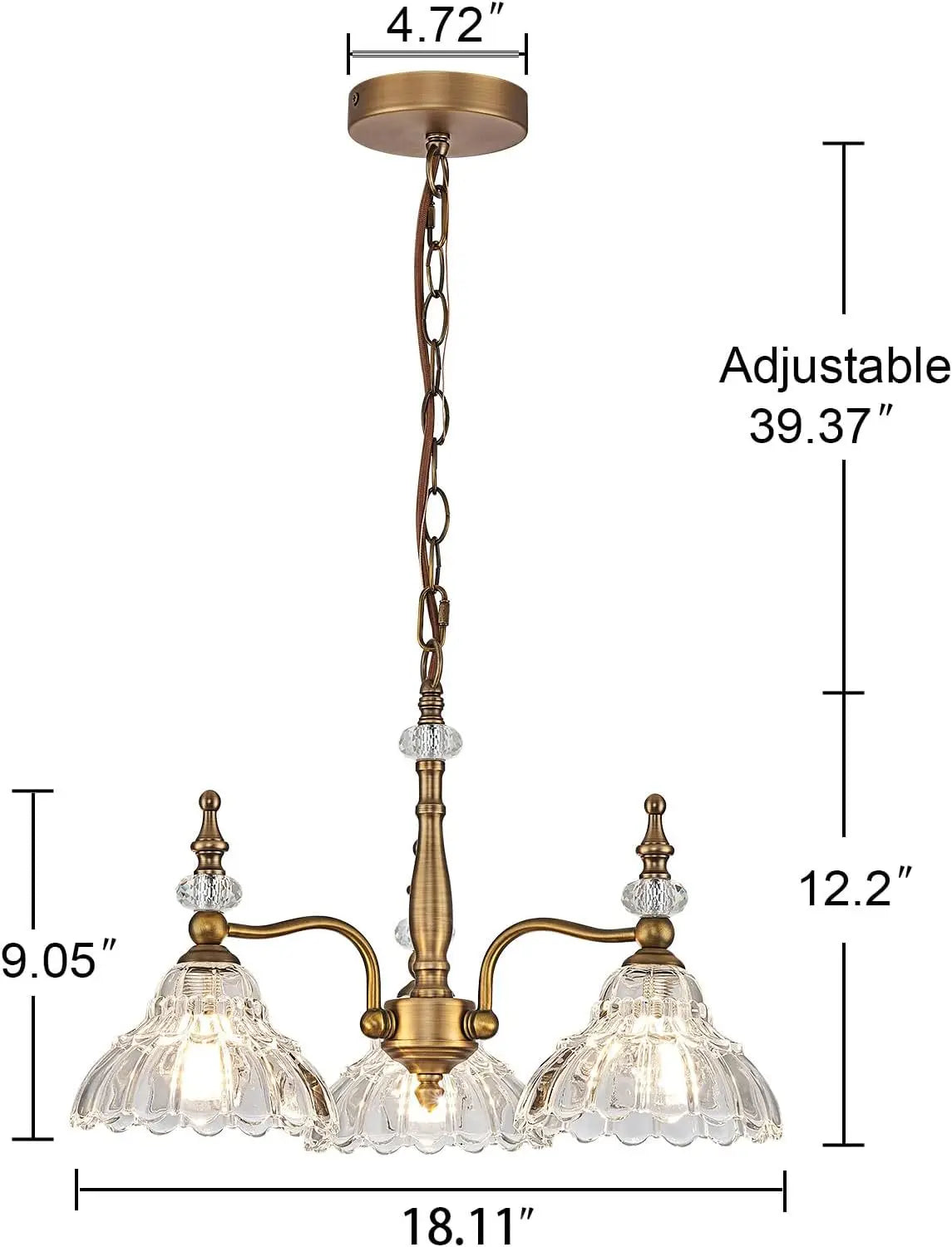 Normichy LED Pendant Light Glass Flower Fixture For Living Room