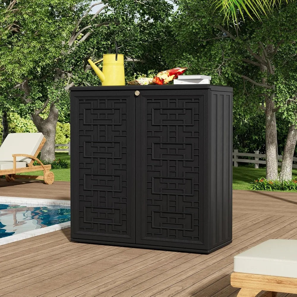 Compact HDPE Outdoor Storage Shed For Garden Tool Boxes