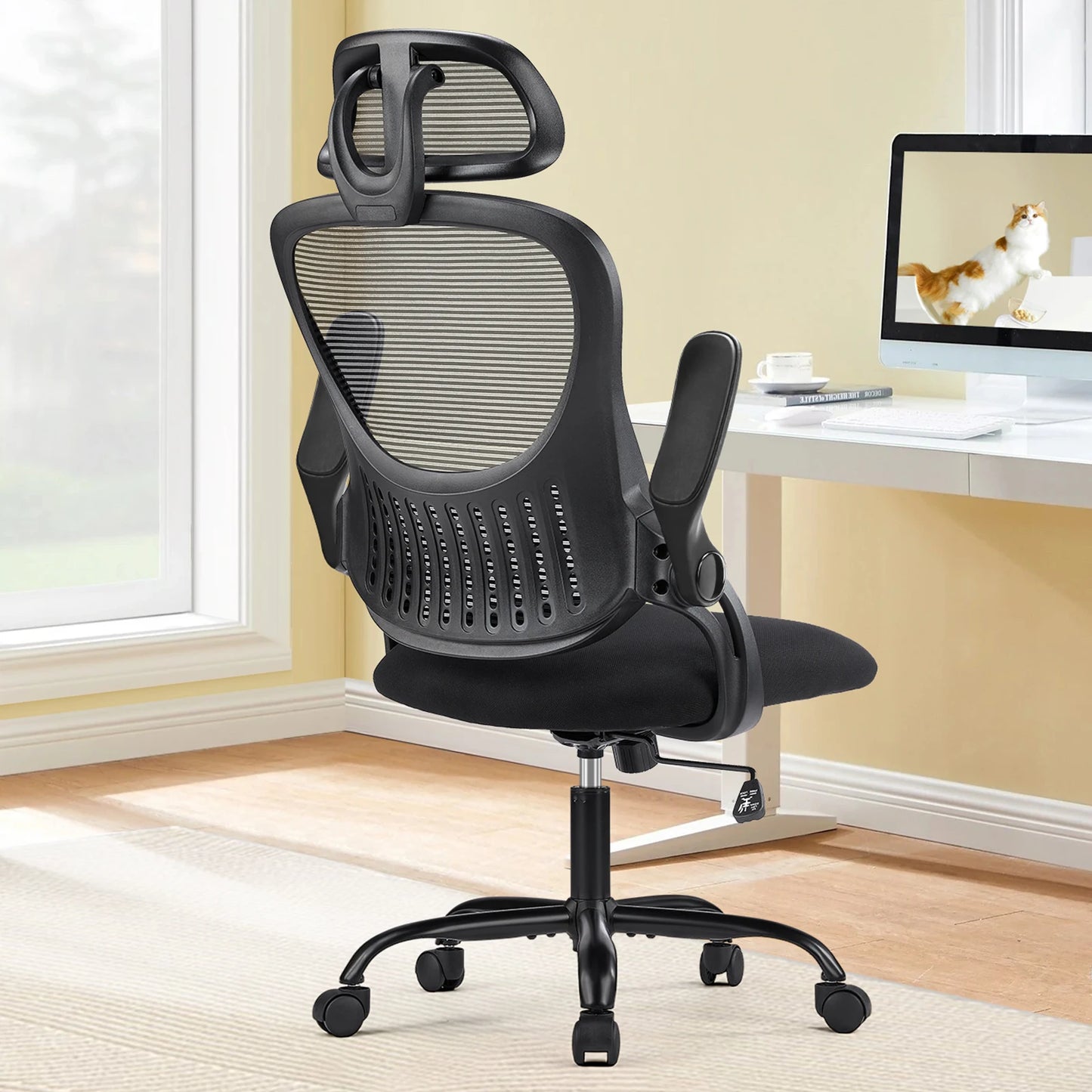 JHK Ergonomics Mesh Office Chair With Flip Up Arms