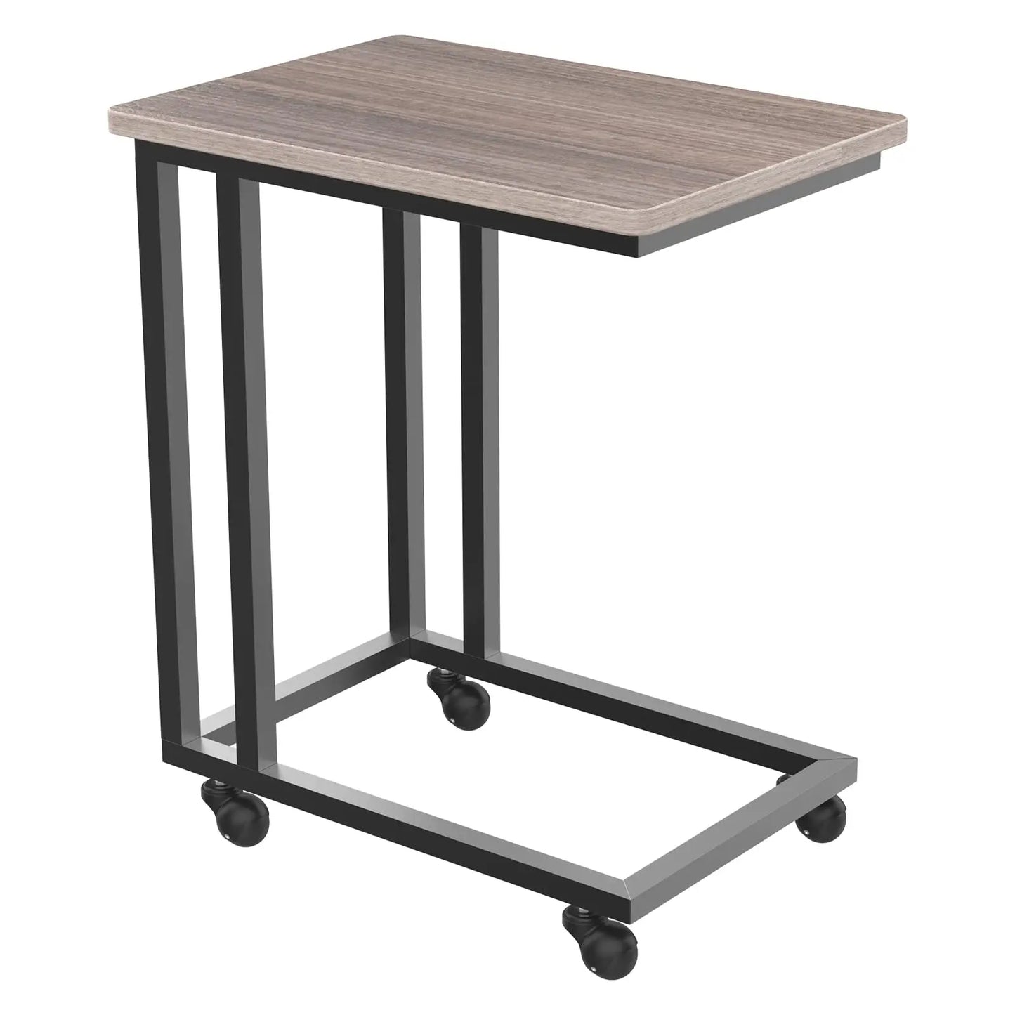 JHK Wood Sofa Table Overbed Bedside Desk With Metal Frame