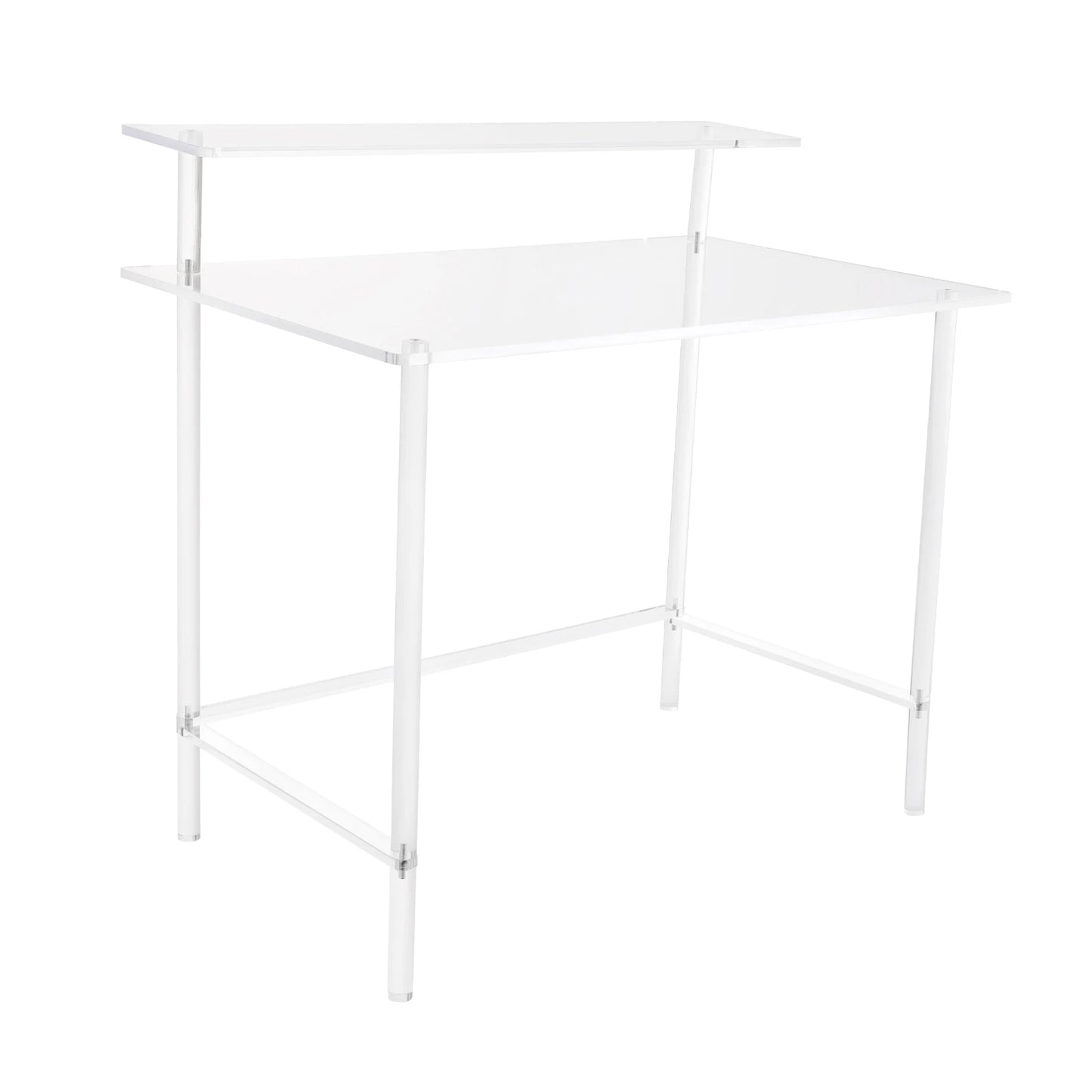 Bymaocar Acrylic Two Tier Computer Desk For Home Office