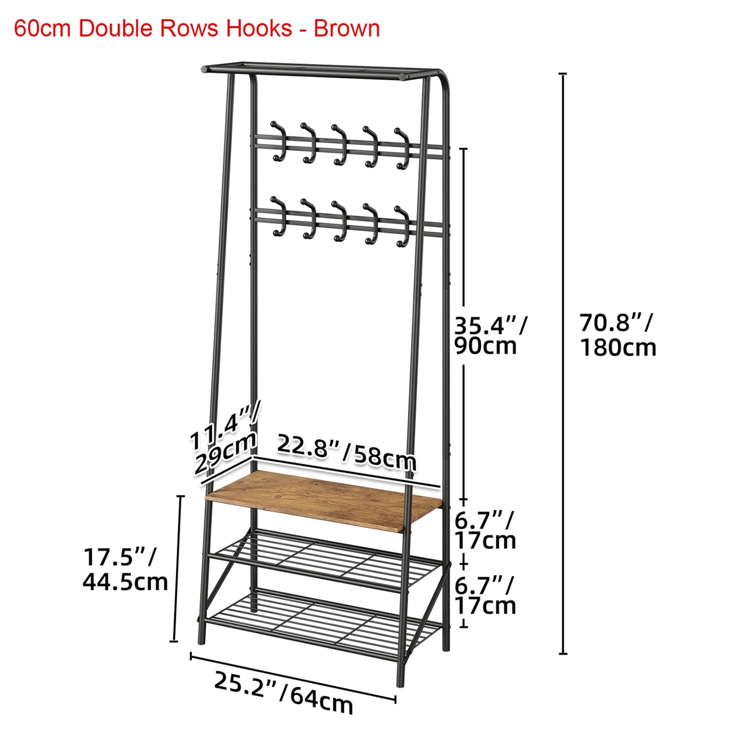 TWISTER.CK Coat Rack Shoe Bench 4in1 Hall Tree Entryway