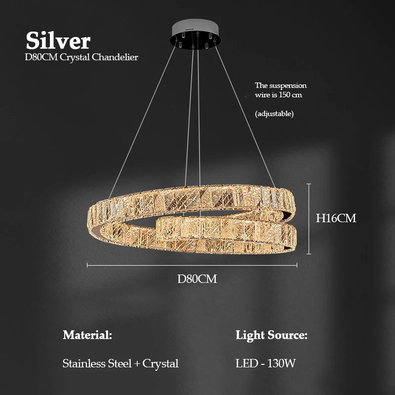 TAPNM Modern Luxury Crystal Chandelier For Living Room