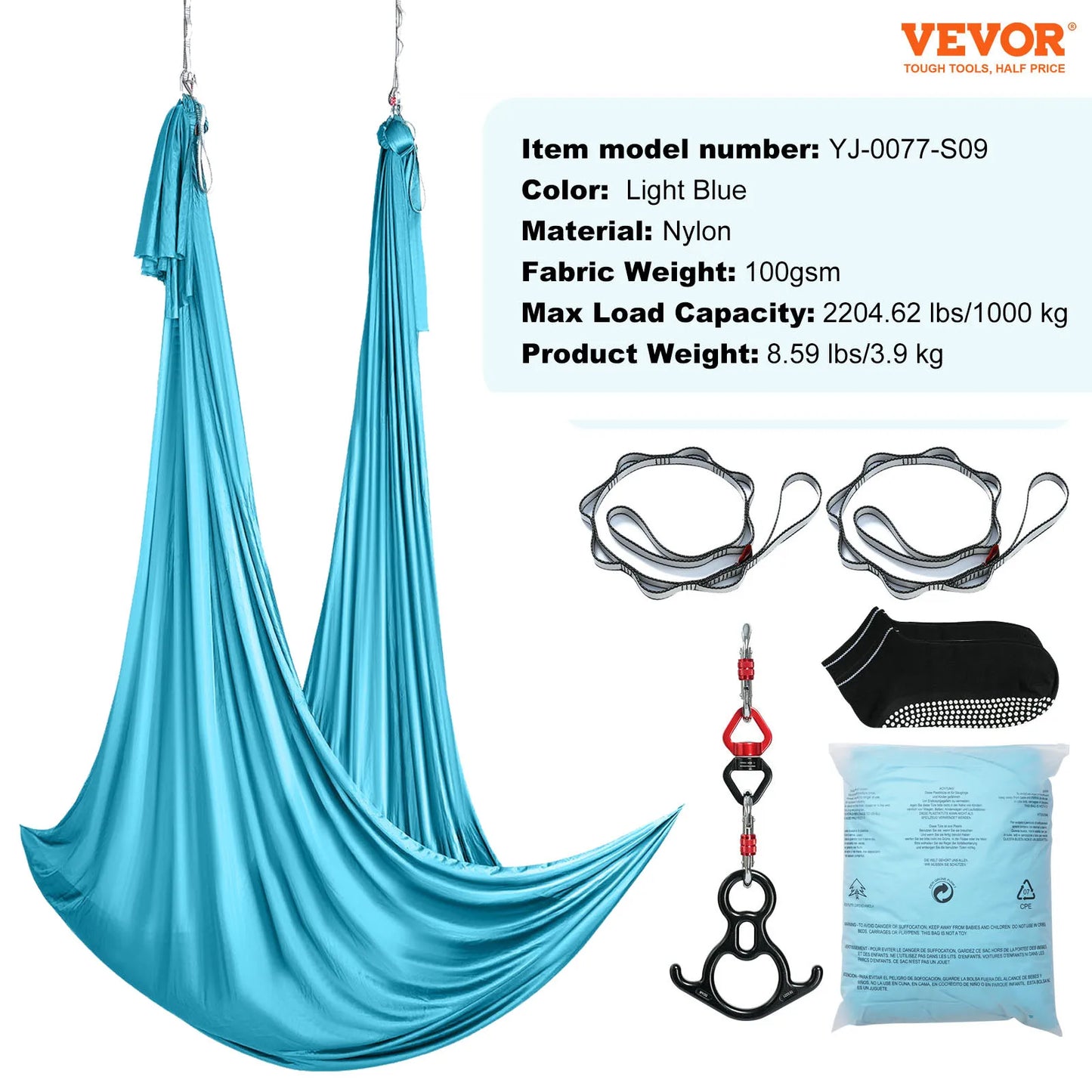 VEVOR Aerial Yoga Hammock Silk Fabric Starter Kit All Levels
