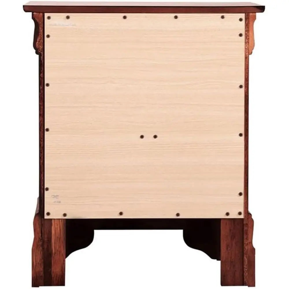 2-Drawer Wooden Nightstand Bedside Table For Bedroom