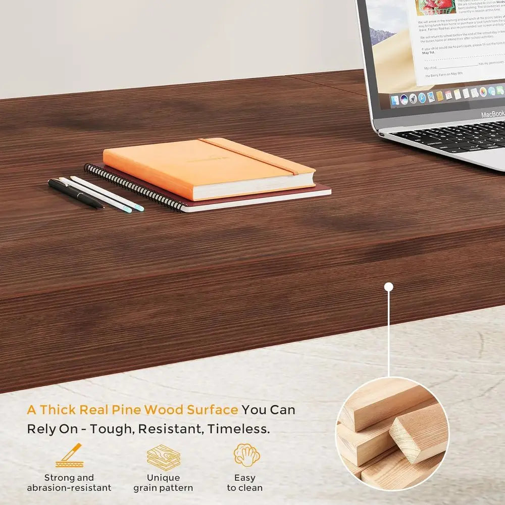 Solid Wood Home Office Desk With Strong Legs