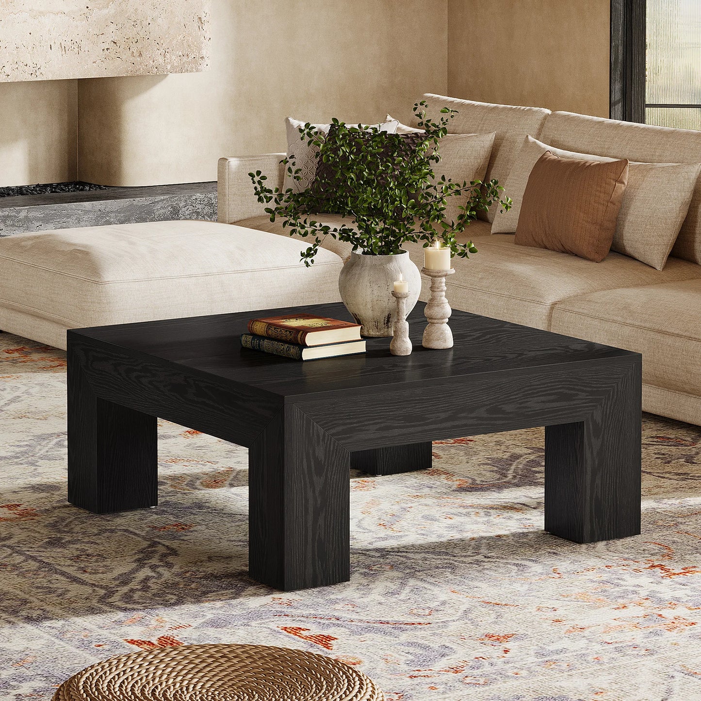 Tribesigns Farmhouse Coffee Table For Living Room With Sturdy Legs