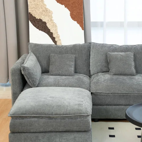 Cloud U Shaped Sofa With Storage Cup Holders Living Room
