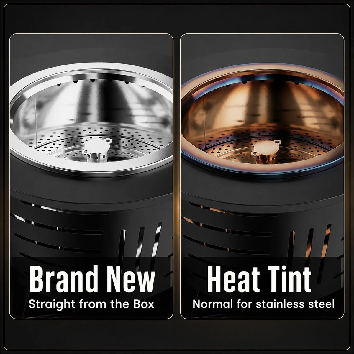 Smokeless Fire Pit With Triple Burn Technology And Support Legs
