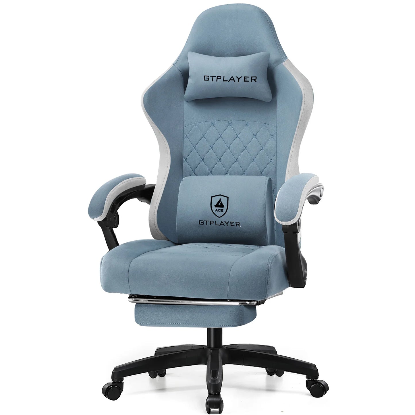 GTPLAYER Ergonomically Enhanced Gaming Chair With Pocket Spring Cushion Footrest
