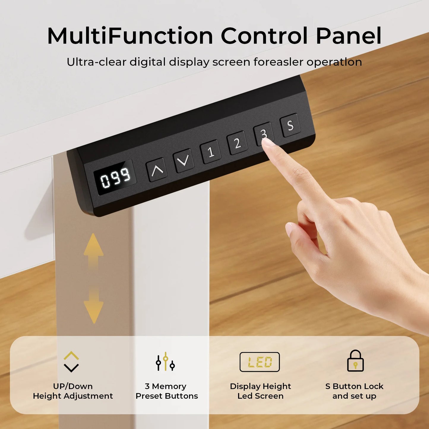 Electric Standing Desk With Drawers Sit Stand Height Adjustable Ergonomic