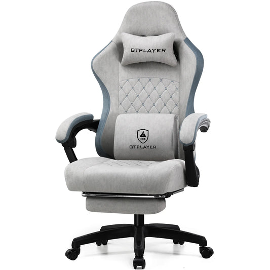 GTPLAYER Ergonomically Enhanced Gaming Chair With Pocket Spring Cushion Footrest