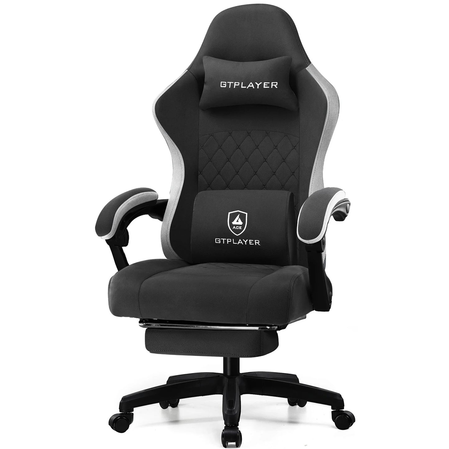 GTPLAYER Ergonomically Enhanced Gaming Chair With Pocket Spring Cushion Footrest