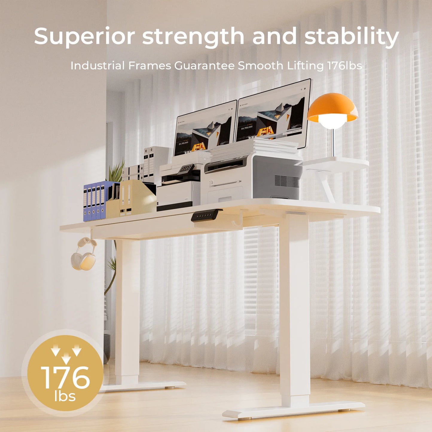 Electric Standing Desk With Drawers Sit Stand Height Adjustable Ergonomic