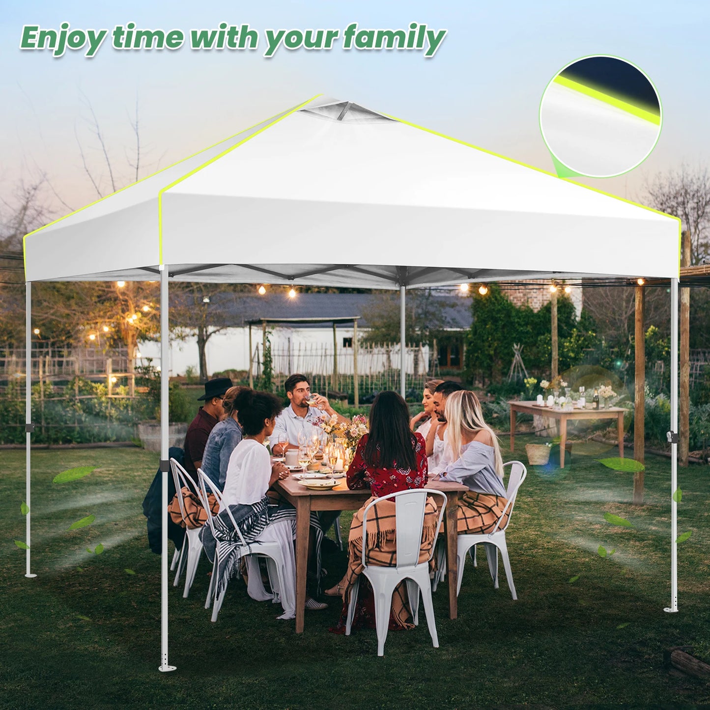 HOTEEL Pop Up Canopy Tent With Air Vent And Push Center Lock