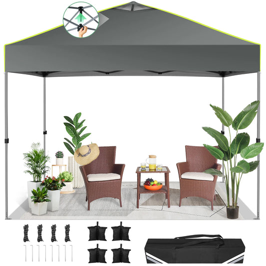 HOTEEL Pop Up Canopy Tent With Air Vent And Push Center Lock