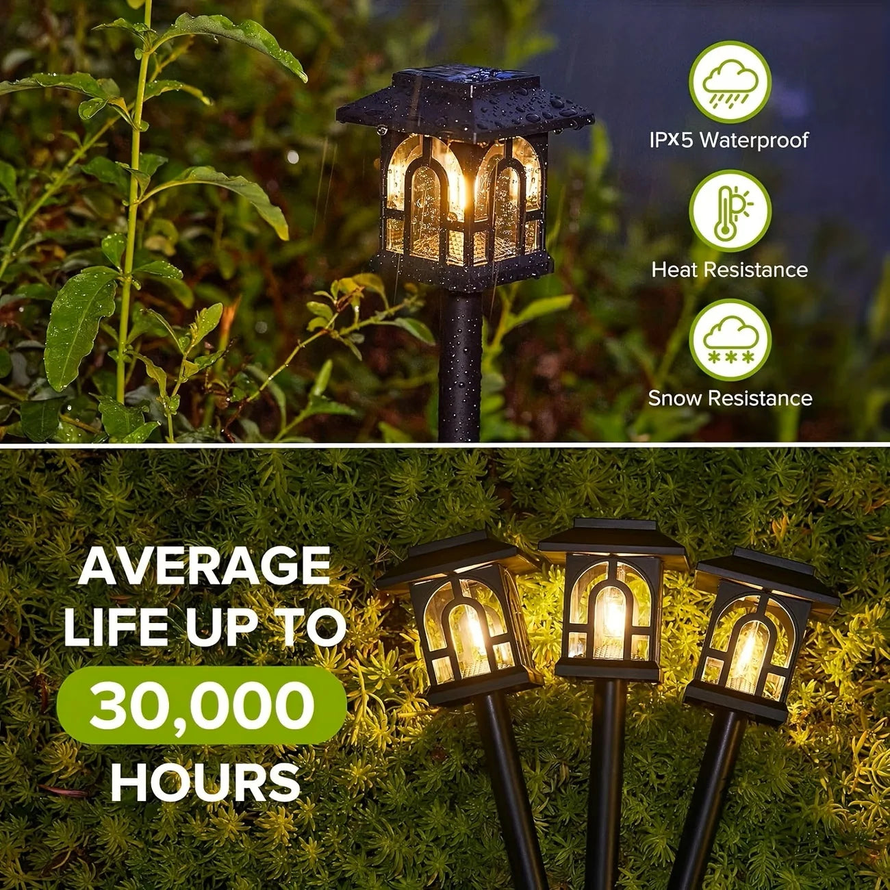 Solar Pathway Lights Outdoor LED Lamp Pack For Garden Patio