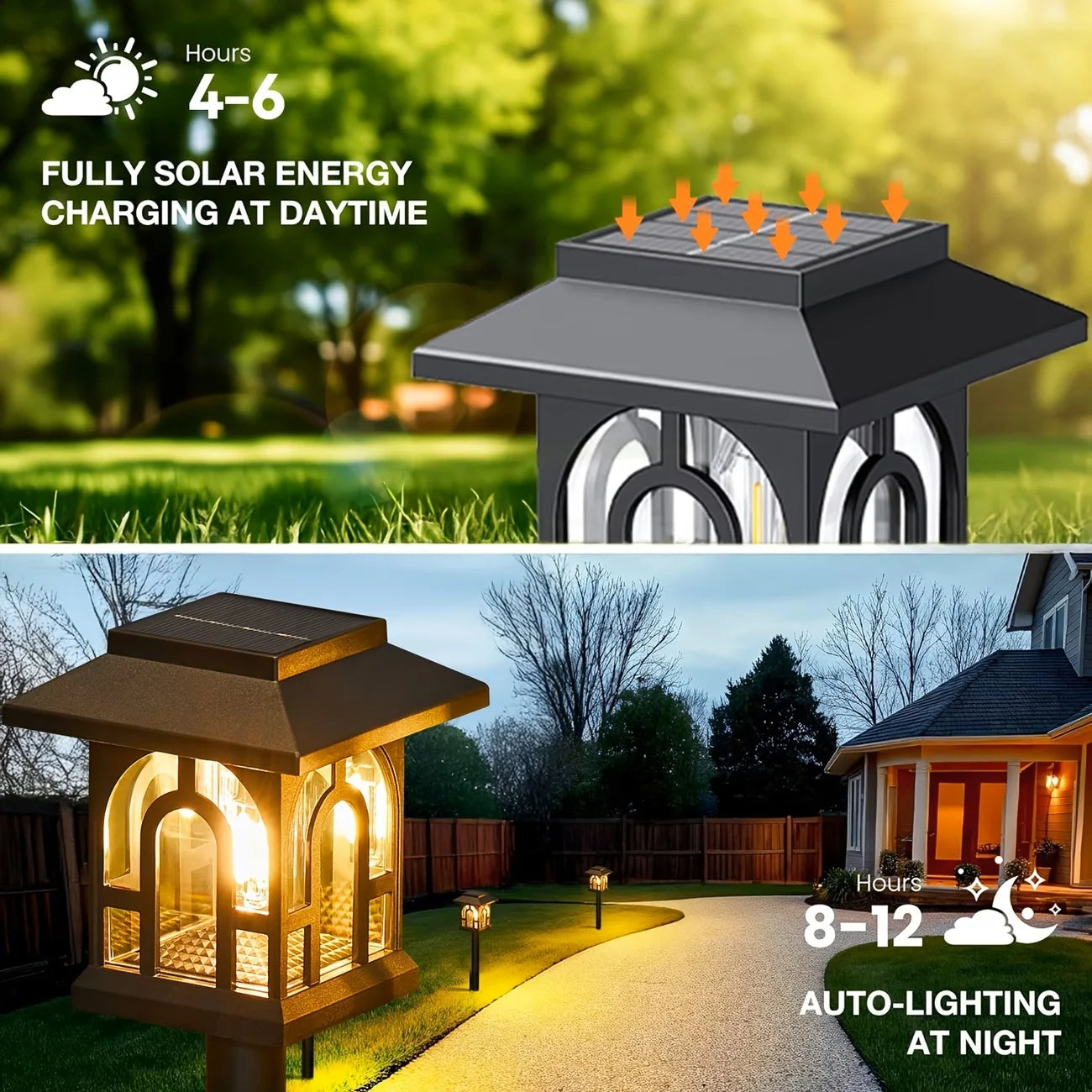 Solar Pathway Lights Outdoor LED Lamp Pack For Garden Patio