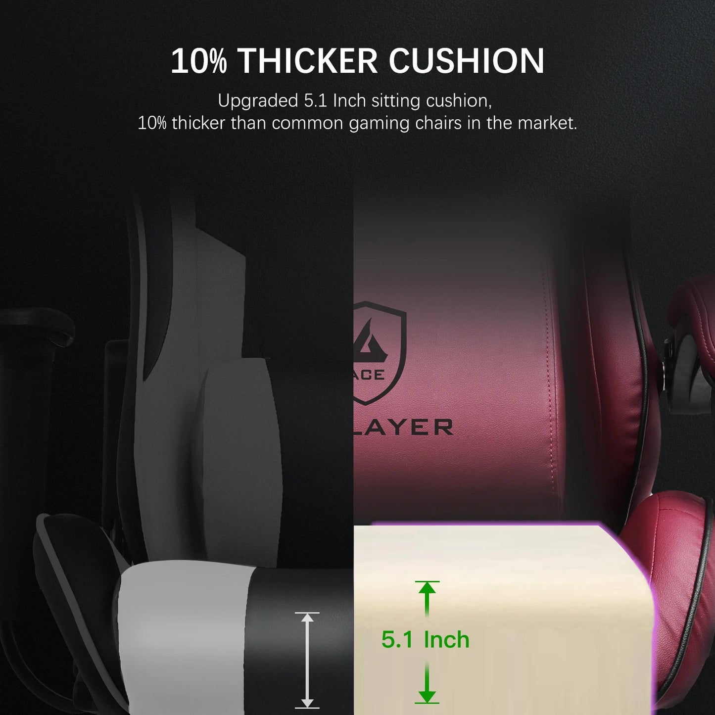 GTPLAYER Ergonomic Gaming Chair Faux Leather With Built In Speakers And Memory Foam Lumbar