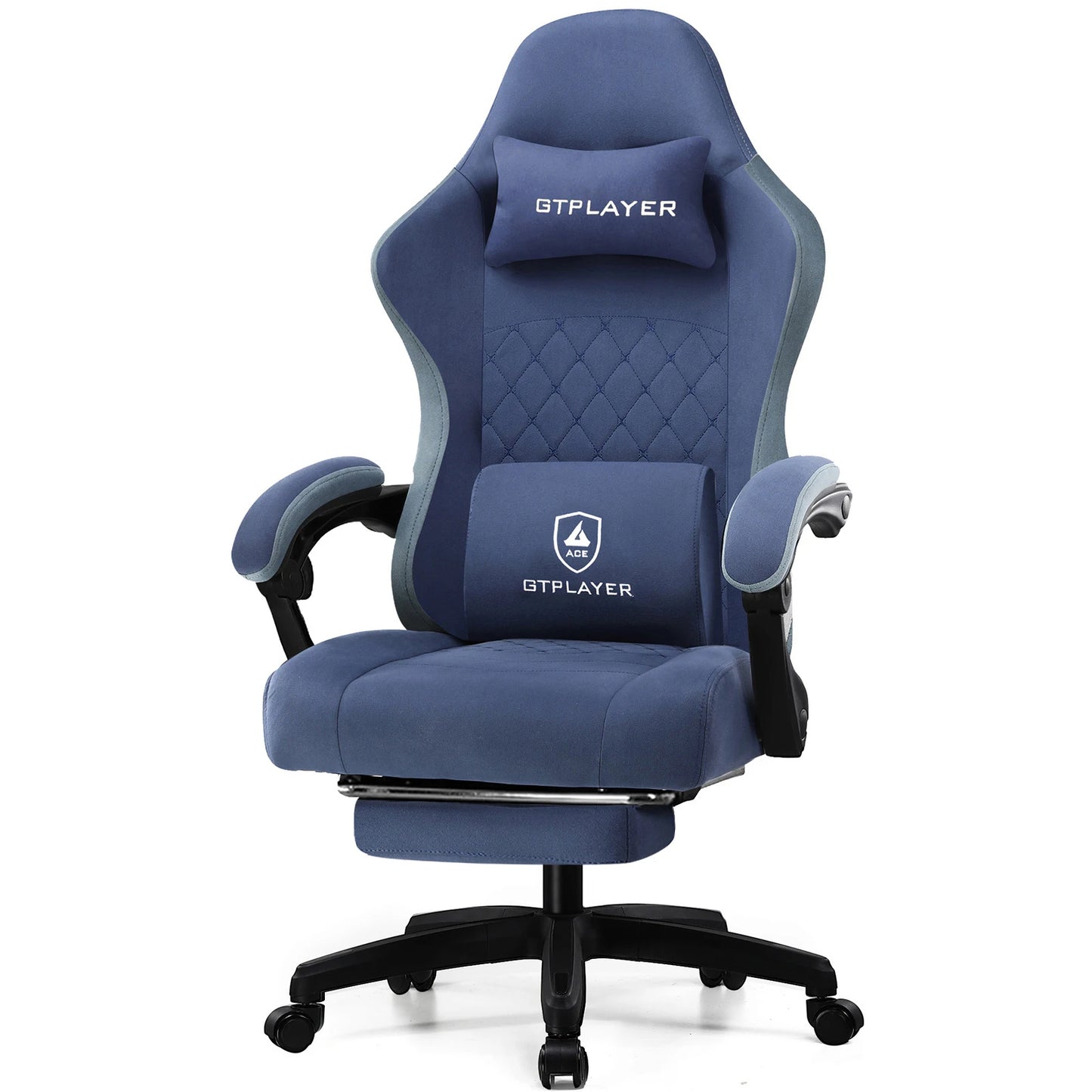 GTPLAYER Ergonomically Enhanced Gaming Chair With Pocket Spring Cushion Footrest
