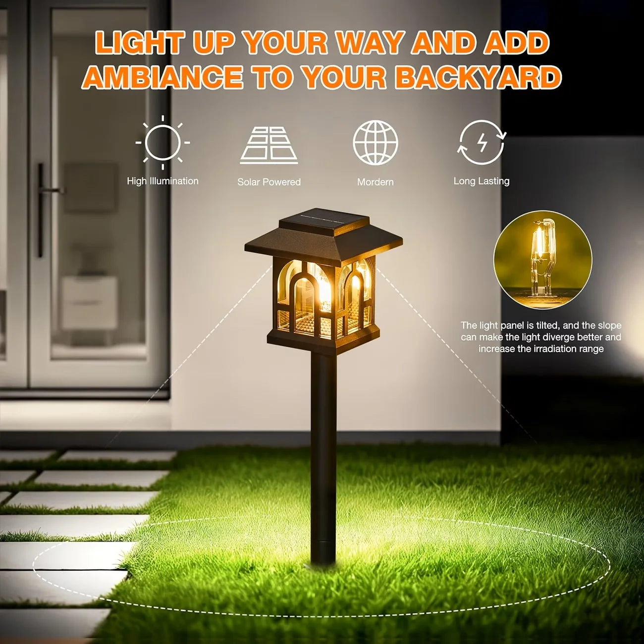 Solar Pathway Lights Outdoor LED Lamp Pack For Garden Patio