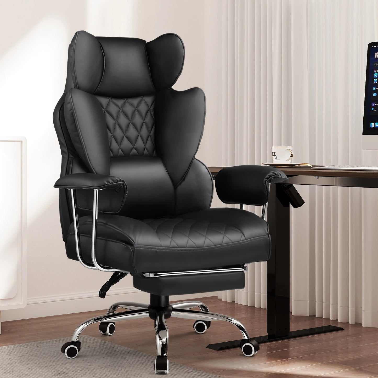 COMHOMA ErgonomicallyDesigned Workstation Chair With Footrest And Lumbar Support System