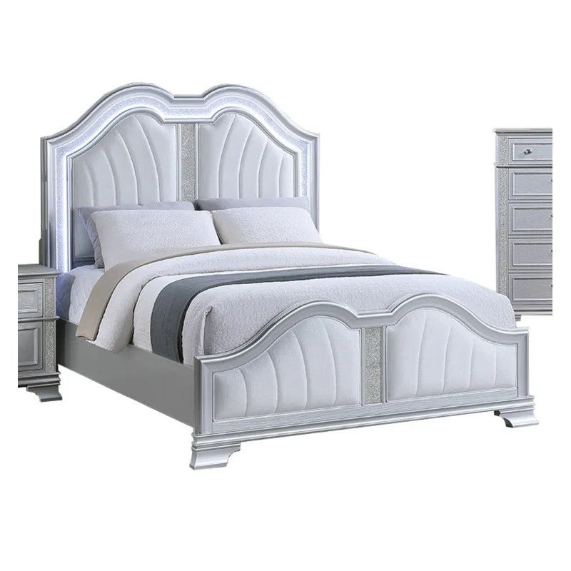 Contemporary Elegant Bed With Built In USB For Bedroom Decor