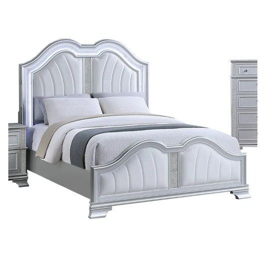 Contemporary Elegant Bed With Built In USB For Bedroom Decor