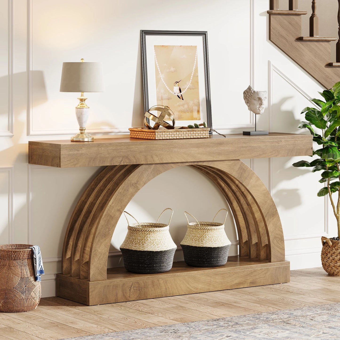 Little Tree Entryway Table 2 Tier Sofa Console Farmhouse Hallway