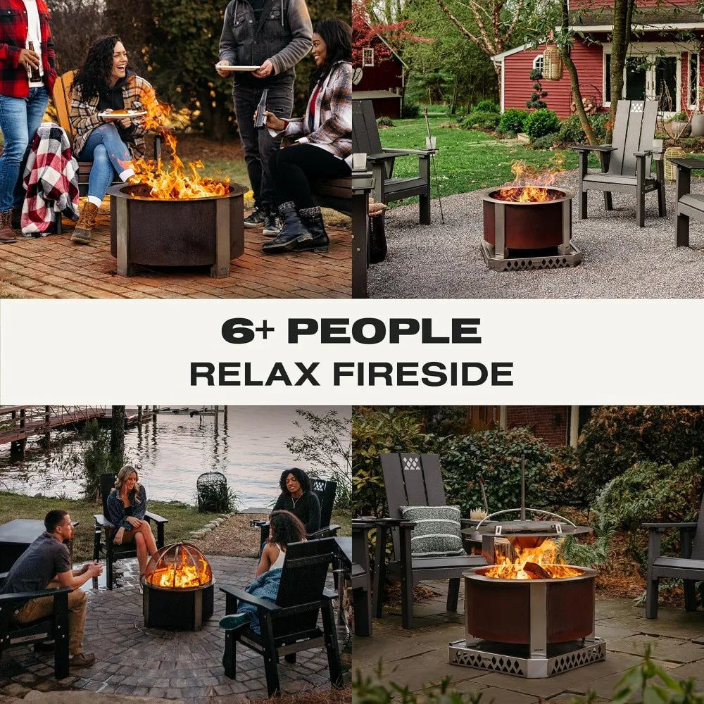 Smokeless Fire Pit X Series 24 Corten Steel Outdoor Patio