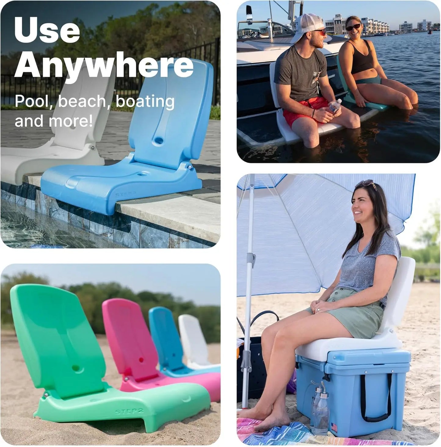 Foldable Outdoor Chair With Back Support For Poolside And Camping