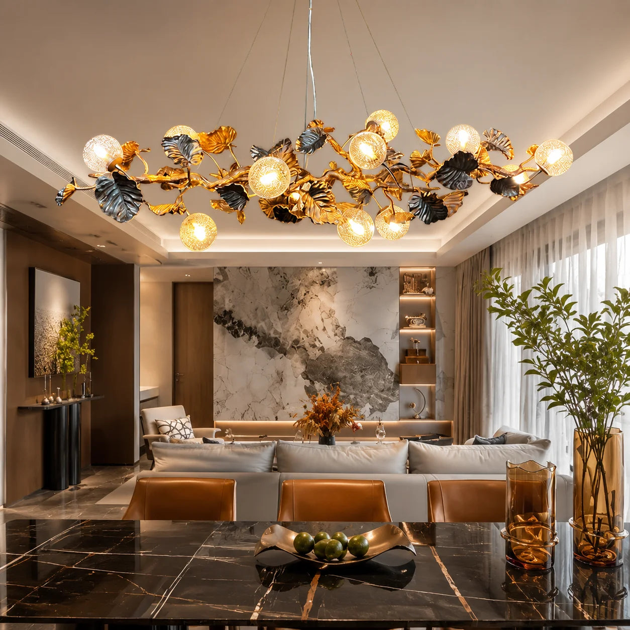 Ruibopad Luxury Postmodern Crystal Chandelier LED Ceiling Light