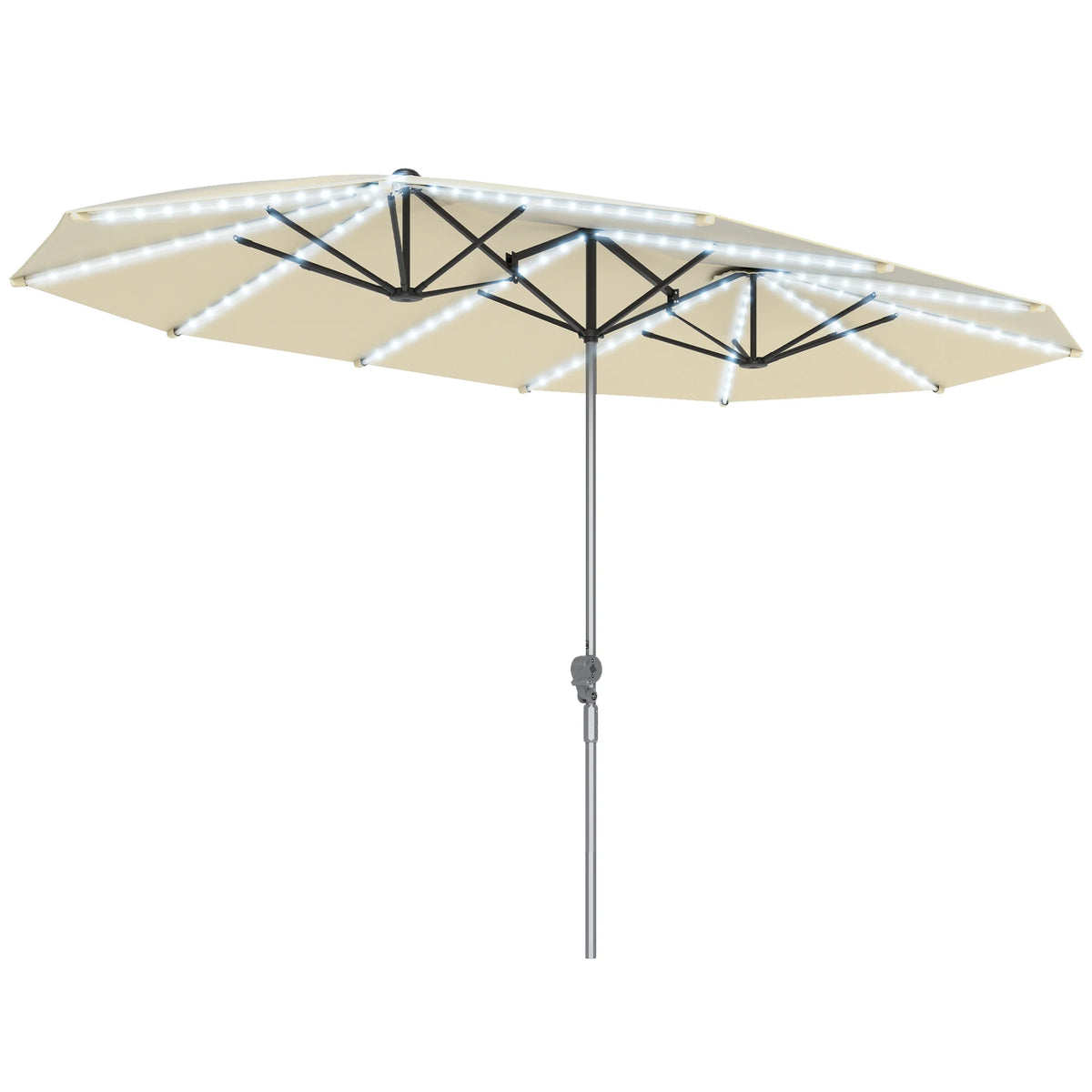 Outsunny Outdoor Patio Umbrella With Integrated Solar Lights