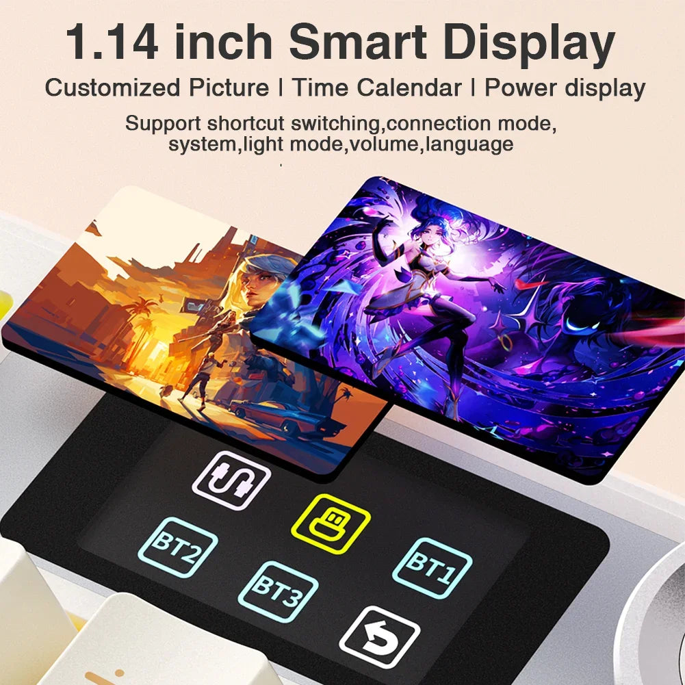 AULA F108Pro Wireless Bluetooth Macro Gaming Keyboard With TFT Display
