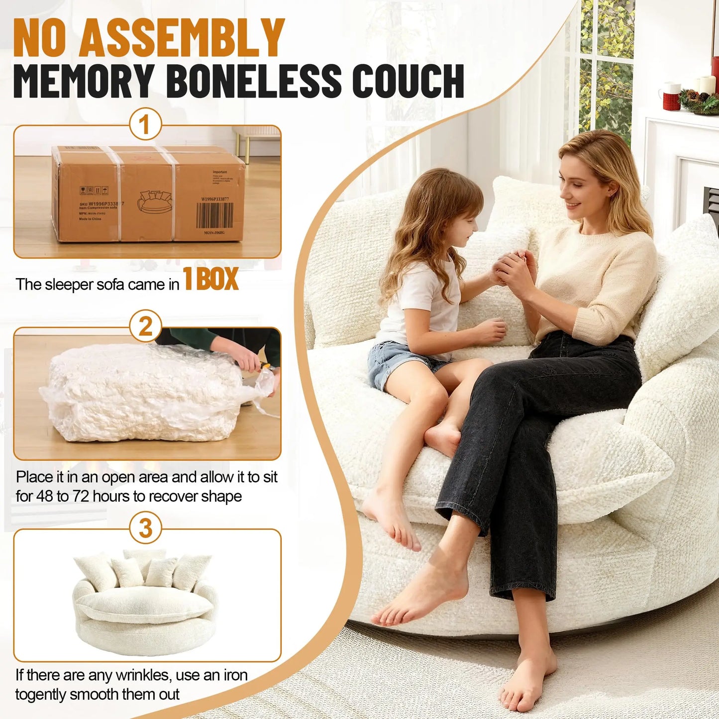 Round Chaise Lounge Chair With Five Pillows Minimalist Modern