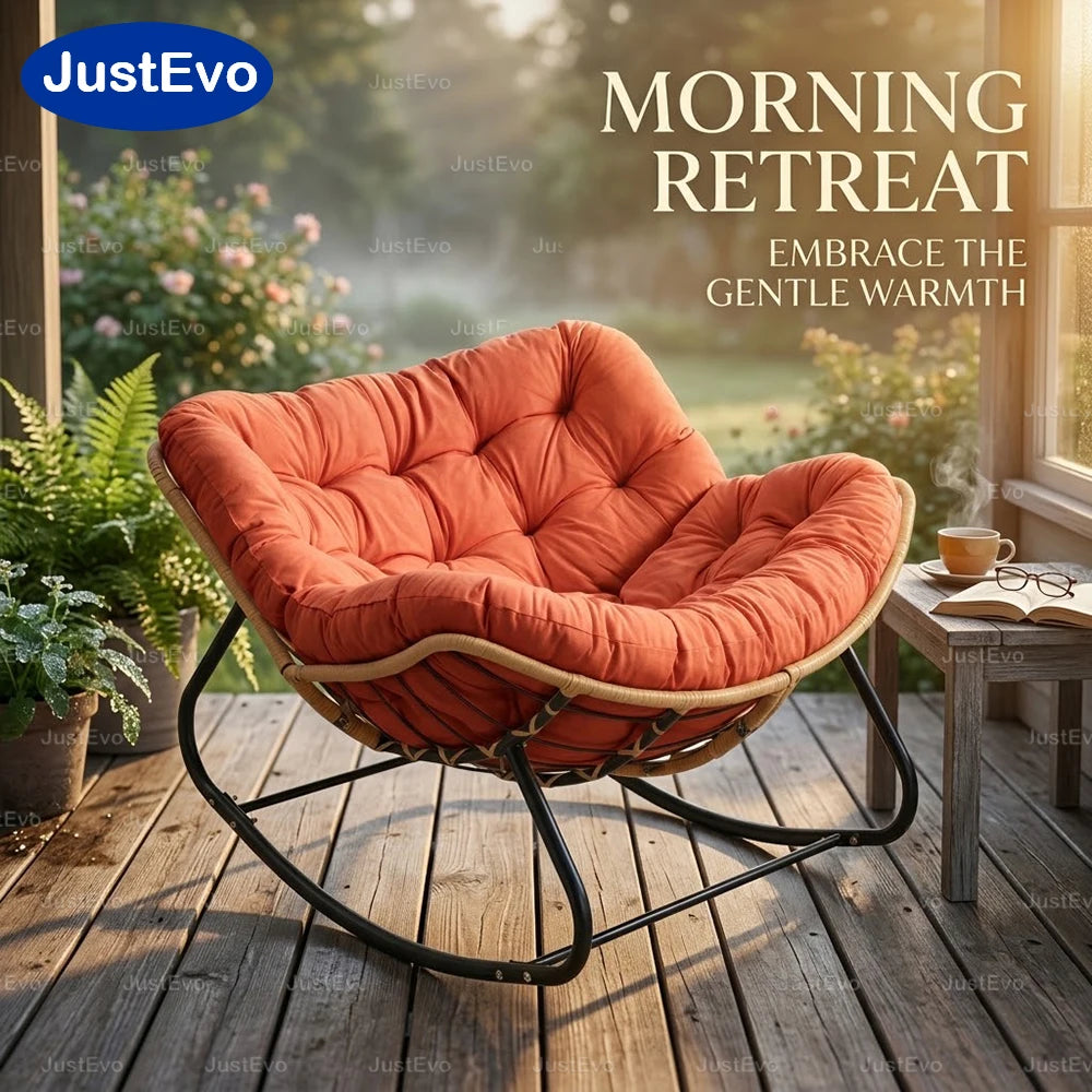 Ergonomic Metal Frame Outdoor Rocking Patio Chair For Garden Relaxation